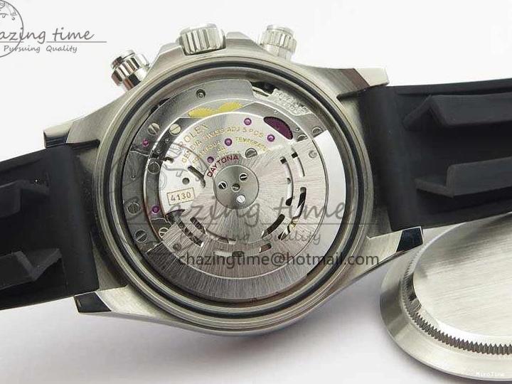 MiroTime 0316 SmartChoice Daytona 116519LN JH Best Edition Black Dial Crystal Markers On Rubber Strap A4130 (Free XS Rubber Strap) 3558